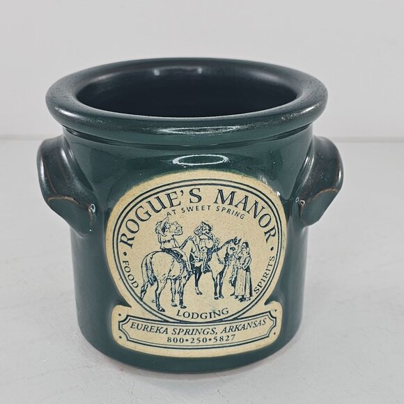 Rogues Manor Green Ceramic Crock Deneen Pottery Small Collectible Decor - Picture 8 of 8